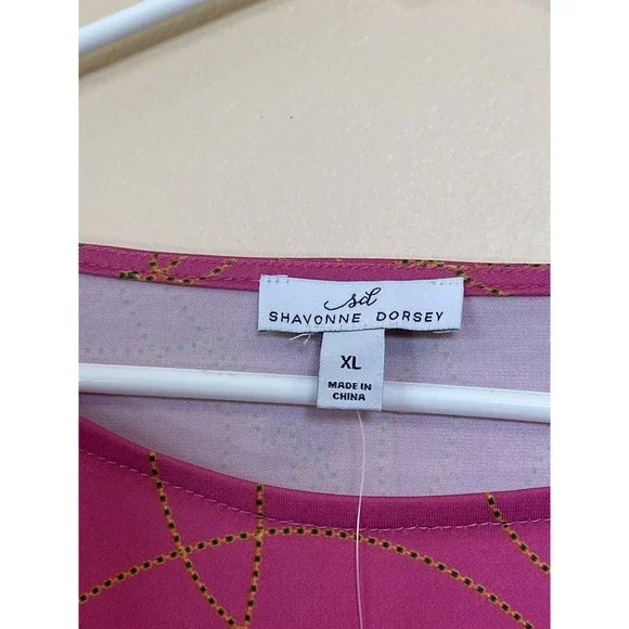 Shavonne Dorsey Gravity Knit Top With Ruffled Chiffon Sleeves Pink Size XL - Picture 4 of 7